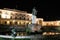 Statue of Sir Frederick Adam by Pavlos Prosalentis in front of Palace of Saint Michael and George by night, Kerkyra, Corfu Island,