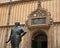 A statue of Sir Thomas Bodley stands outside the entrance to the famous Bodleian librar