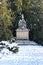 Statue in the snow at Karlsruhe Palace