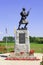 A Statue of soldier ww1 royal highlanders in flanders fields belgium