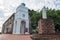 Statue of St. Francis Xavier in front of the ruins of St. Paul\'s