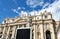 Statue of St. Paul with sword in front of St. Peter`s Basilica in Vatican City, Rome, Italy