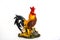 The statue stands as a majestic colorful chicken,2017 Happy new year for sign and symbols.