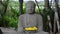 Statue of stone Buddha in the garden