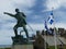 Statue of Surcouf the last privateer Malouins to Saint Malo in Brittany, France.