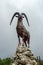 Statue Tahe, mountain goat is the symbol of Arshan. Russia