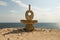 A statue of a thinker on the cape of the Tarkhankut in the Crimea