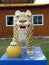 The statue of a tiger at a Buddhist temple