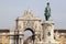 Statue and triumphal arch in Lisbon, Portugal