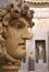 Statue at the Vatican Museum. Male profile close-up.