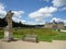 Statue at Vaux-le-vicomte: historical garden, tourism, France