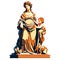 Statue of the Virgin Mary with the baby Jesus, vector illustration AI Generated