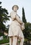 Statue, walls, river, trees and street in Castelfranco Veneto, in Italy