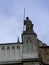 A statue of a warrior with a Speer detail of entrance to the Hohenzollern castle, a