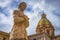 Statue of woman in Palermo Sicily Historic Buildings Old Architecture Cathedral