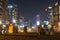 Statue of Yi Sun-Shin and Gwanghwamun square during winter night at Jongno-gu , Seoul South Korea : 7 February 2023