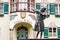 Statue of young Mozart in front of townhall in St. Gilgen, Austria