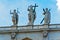 Statues above St. Peter Basilica in Rome.