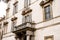 Statues of angels above the main entrance to Palazzo Terzi. Bergamo, Italy