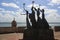 Statues of bishop and others in Plazuela de la Rogativa in San Juan, Puerto Rico