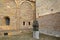 Statues of bishops Monulphus and Gondulphus, located in a courtyard at the external Southern side of basilica of Saint Servatius