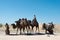 Statues of a caravan group outside the Afrasiab Museum in Samarkand, Uzbekistan