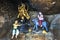 Statues in a cave at Koneswaram Kovil in Sri Lanka.