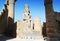 Statues and columns inside the temple of Luxor, Egypt