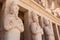 Statues at deir-al-bahari temple