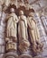 Statues details at Cathedrale Notre Dame de Chartres, a medieval old Catholic cathedral in Chartres, France