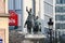 Statues of Don Quixote and Sancho Panza located at Place d Espagne Spanish Square near Grand Place in the center of