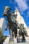 Statues of Don Quixote and Sancho Panza at the Plaza de Espana in Madrid.