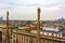 Statues of Duomo di Milano above Milan city Italy