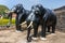 Statues of elephants at Madikeri Fort, India.