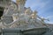 Statues of the fountain in front of the Austrian Parliament in Vienna, Austria