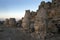 Statues of goddess Tyche of Commagene far left, Zeus, Antichos and Hercules on the eastern platform at Mt Nemrut in Turkey.