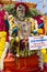 Statues of the Indian gods. Brahma, Vishnu Durga Shiva Ganesha, made with flowers for the the Masi Magam festival.