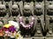 Statues of Jizo Bodhisattva at the Hase-Kannon temple, Kamakura, Japan