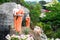 Statues of monks in Golden cave temple in Dambulla, Sri Lanka