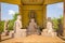 Statues of monks in one of the shrines in the Buddhist Center in