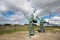 Statues of Pilgrims on the Monte do Gozo in Santiago de Compostela, Spain