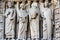 Statues on the Portal of the Virgin on the facade of the Cathedral of Notre Dame de Paris