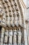 Statues on the Portal of the Virgin on the facade of the Cathedral of Notre Dame de Paris