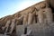 Statues of Ramesses II at the magnificent ruins of the Great Temple of Ramesses II at Abu Simbel in Egypt.