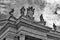 Statues of religious saints on the colonnades of St. Peter`s Basilica at St. Peter`s Square in Vatican City, Rome, Italy