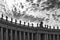 Statues of religious saints on the colonnades of St. Peter`s Basilica at St. Peter`s Square in Vatican City, Rome, Italy