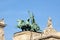 Statues on roof of Museum of Ethnography in Budapest