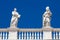 Statues of saints that crown the colonnades of St. Peter Square built on 1667 on the Vatican City
