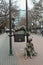 Statues in the street, art for people - statues of two girls at centre of Bratislava, capital of Slovakia