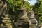 Statues and stupas of Mendut temple